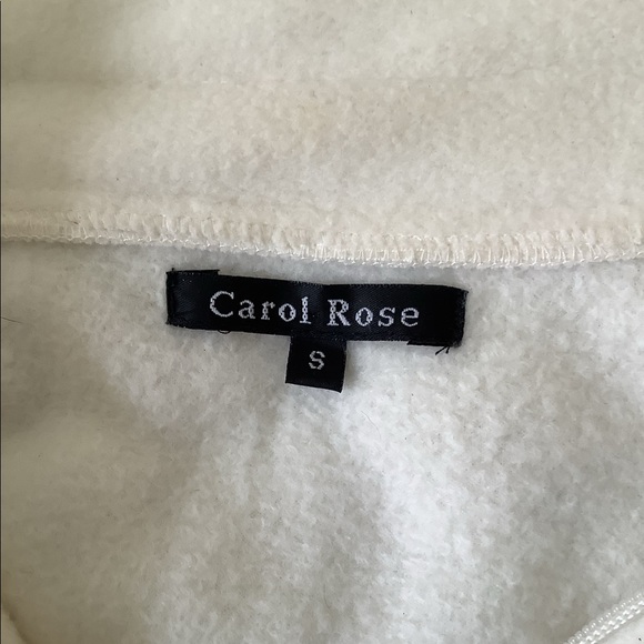 Carol Rose 🌹 Fleece jacket cream color sweater sleeves size S great shape - Picture 8 of 9